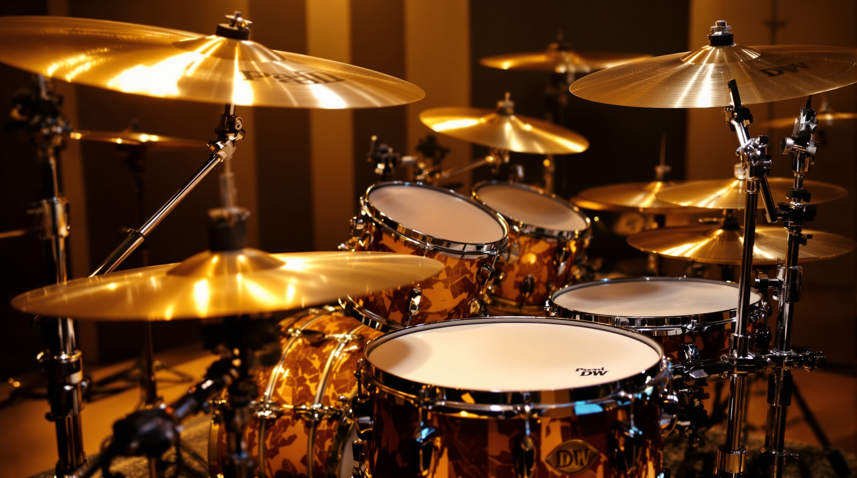 Professional drum kit with cymbals